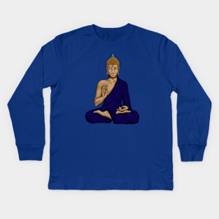 Buddha in the lotus position Kids Long Sleeve T-Shirt